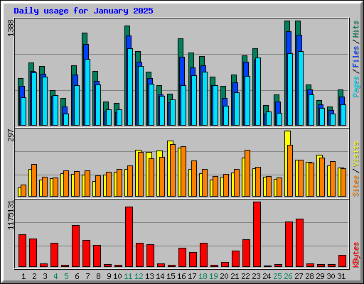 Daily usage for January 2025