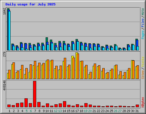 Daily usage for July 2025
