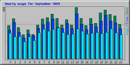 Hourly usage for September 2025
